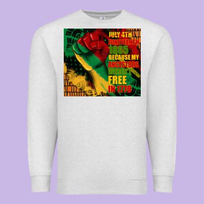 Juneteenth 1865 Because My Ancestors Werent Free In 1776 Tumbler Premium Sweatshirt Designed By Cowgirlartshop