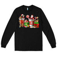 Black Santa coffee cups Long Sleeve Tee - NancyCooperArtShop