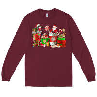 Burgundy Santa coffee cups Long Sleeve Tee - NancyCooperArtShop