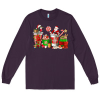 Plum Santa coffee cups Long Sleeve Tee - NancyCooperArtShop