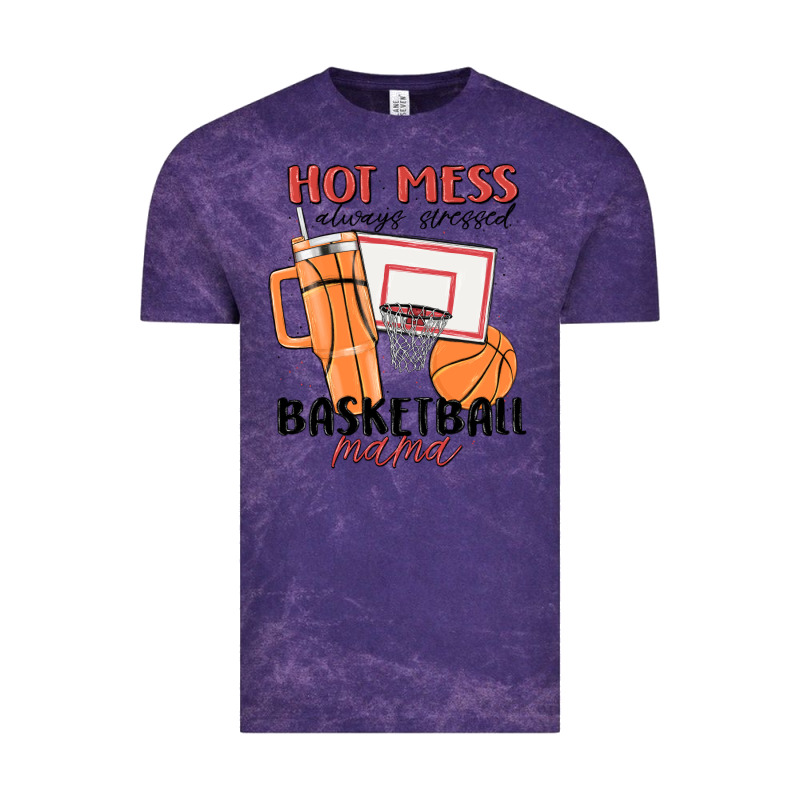 Hot Mess Always Stressed Basketball Mama Vintage Tee by MaliasSmallBusiness | Teevron