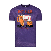 Cloud Purple hot mess always stressed basketball mama Vintage Tee - MaliasSmallBusiness