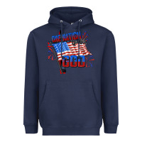 Navy one nation under god Heavyweight Hoodie - CowGirlArtShop