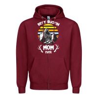 Burgundy Best Buckin Mom Ever Zipper Hoodie - Bettercallsaul