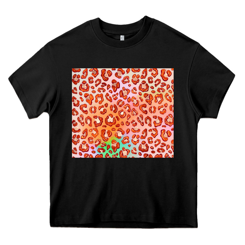 Orange Leopard Glitter Heavy Core Tee by JahusDesignShop | Teevron