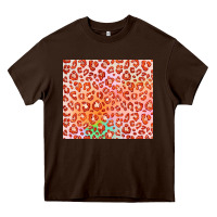Chocolate Brown orange leopard glitter Heavy Core Tee - JahusDesignShop