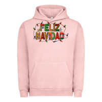 Pigment Salmon Feliz Navidad Urban Hoodie - BundleAndBundleShop