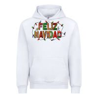White Feliz Navidad Urban Hoodie - BundleAndBundleShop