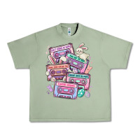 Oil Green easter cassette tapes Urban Heavy Tee - MaliasSmallBusiness