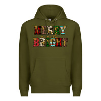 Army Green merry and bright Premium Hoodie - JahusDesignShop