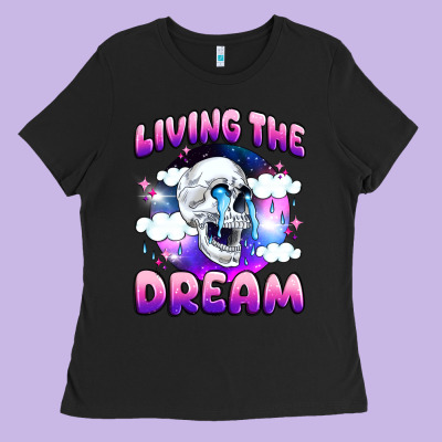 Living The Dream Ladies Tee Designed By Jahusdesignshop