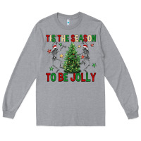 Heather Grey Tis' the season to be Jolly Long Sleeve Tee - NancyCooperArtShop