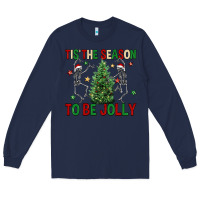 Navy Tis' the season to be Jolly Long Sleeve Tee - NancyCooperArtShop