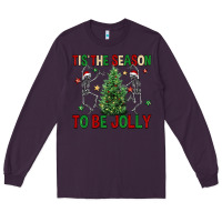 Plum Tis' the season to be Jolly Long Sleeve Tee - NancyCooperArtShop