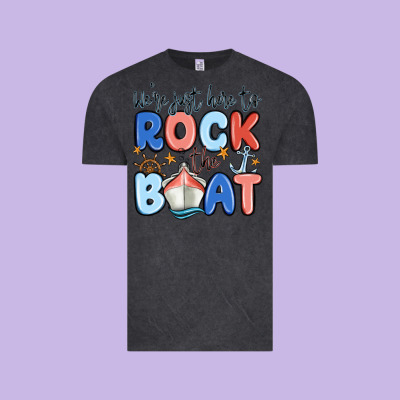Were Just Here To Rock The Boat Vintage Tee Designed By Maliassmallbusiness