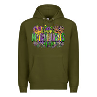 Army Green happy mardi gras yall Premium Hoodie - CowGirlArtShop