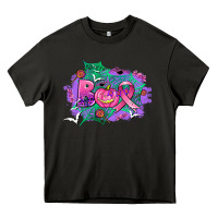 Asphalt halloween boo with cancer ribbon Heavy Core Tee - AdoDesignShop
