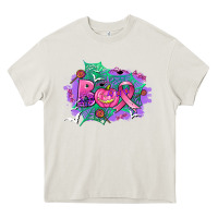 Cream halloween boo with cancer ribbon Heavy Core Tee - AdoDesignShop