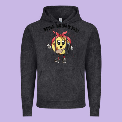 Boujee Ballpark Babe Vintage Hoodie Designed By Maliassmallbusiness