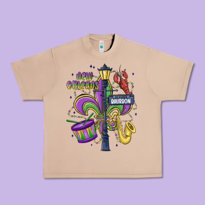 New Orleans Mardi Gras Streets Urban Heavy Tee Designed By Maliassmallbusiness