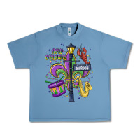 Pebble Blue new orleans mardi gras streets Urban Heavy Tee - MaliasSmallBusiness