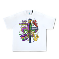 White new orleans mardi gras streets Urban Heavy Tee - MaliasSmallBusiness