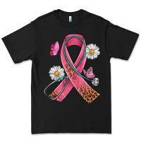 Black Cancer Ribbon Stethoscope Daisy Butterfly Premium Tee - Artiststas