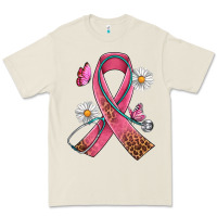 Cancer Ribbon Stethoscope Daisy Butterfly Premium Tee | Teevron