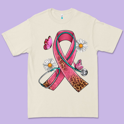 Cancer Ribbon Stethoscope Daisy Butterfly Premium Tee Designed By Artiststas