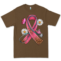 Cacao Cancer Ribbon Stethoscope Daisy Butterfly Premium Tee - Artiststas