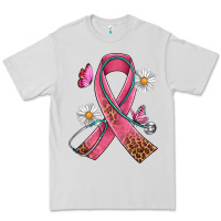 Dove Grey Cancer Ribbon Stethoscope Daisy Butterfly Premium Tee - Artiststas
