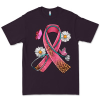 Plum Cancer Ribbon Stethoscope Daisy Butterfly Premium Tee - Artiststas