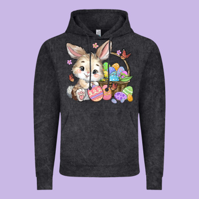 Easter Bunny Vintage Hoodie Designed By Maliassmallbusiness
