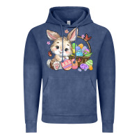 Vintage Denim easter bunny Vintage Hoodie - MaliasSmallBusiness