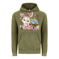 Vintage Olive easter bunny Vintage Hoodie - MaliasSmallBusiness