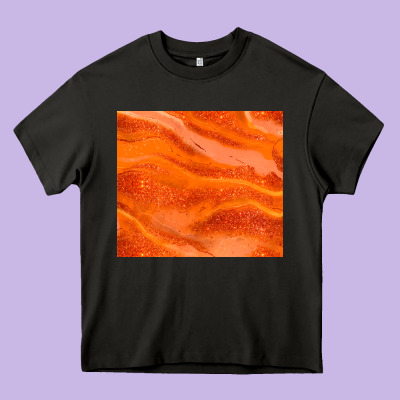 Orange Glitter Heavy Core Tee Designed By Jahusdesignshop