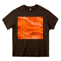 Chocolate Brown orange glitter Heavy Core Tee - JahusDesignShop