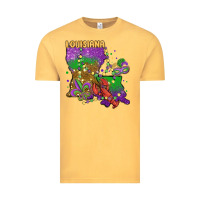 Vintage Mustard mardi gras louisiana map Vintage Tee - MaliasSmallBusiness