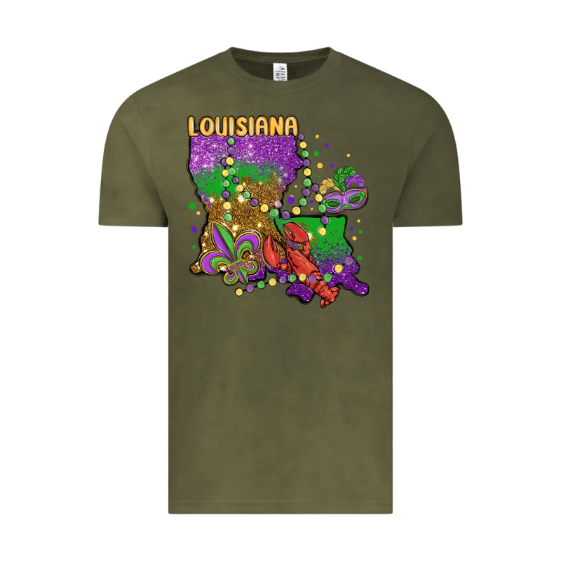 Mardi Gras Louisiana Map Vintage Tee by MaliasSmallBusiness | Teevron