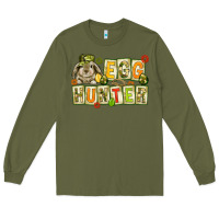 Army Green Egg hunter with camouflage plate letters Long Sleeve Tee - NancyCooperArtShop