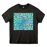 Asphalt turquoise leopard glitter Heavy Core Tee - JahusDesignShop