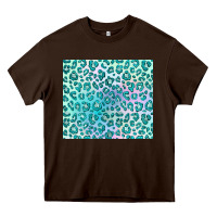 Chocolate Brown turquoise leopard glitter Heavy Core Tee - JahusDesignShop
