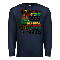 Navy juneteenth 1865 because my ancestors Premium Sweatshirt - CowGirlArtShop