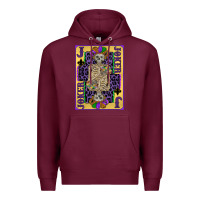 Burgundy joker mardi gras skeleton Premium Hoodie - CowGirlArtShop