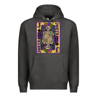 Charcoal Heather joker mardi gras skeleton Premium Hoodie - CowGirlArtShop