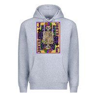 Heather Grey joker mardi gras skeleton Premium Hoodie - CowGirlArtShop
