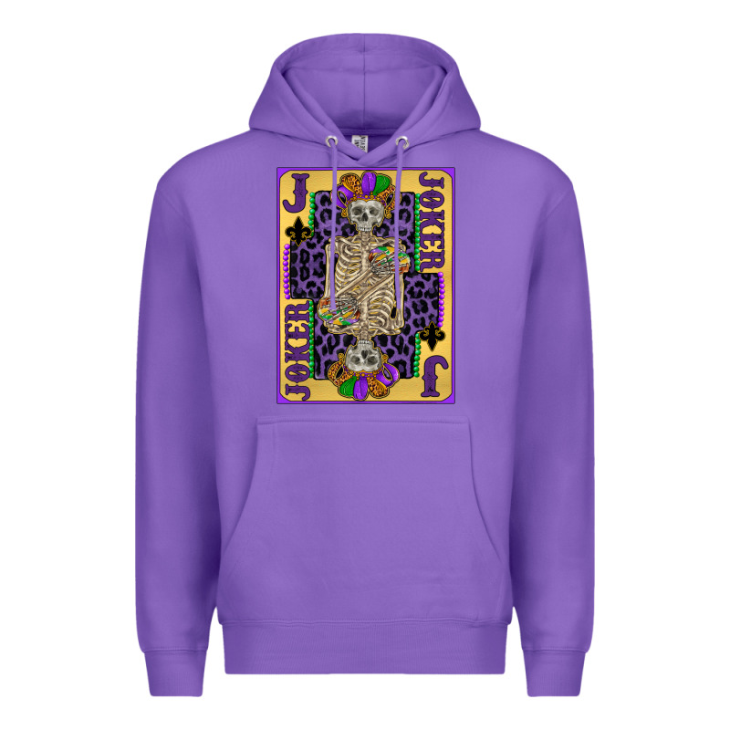 Joker Mardi Gras Skeleton Premium Hoodie by CowGirlArtShop | Teevron
