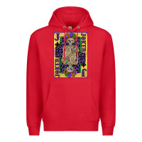 Red joker mardi gras skeleton Premium Hoodie - CowGirlArtShop