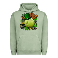Pigment Oil Green st.patrick's day softball Urban Hoodie - FaDigitalArtStudio