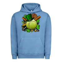 Pigment Pebble Blue st.patrick's day softball Urban Hoodie - FaDigitalArtStudio